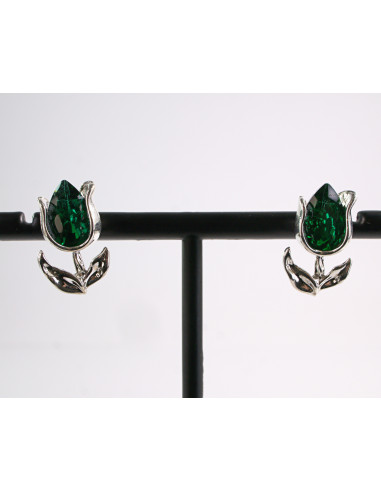 Kolczyki TULIPANY ZIELONE  KWIATKI  AKCESORIA...