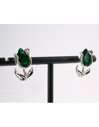 Kolczyki TULIPANY ZIELONE  KWIATKI  AKCESORIA...