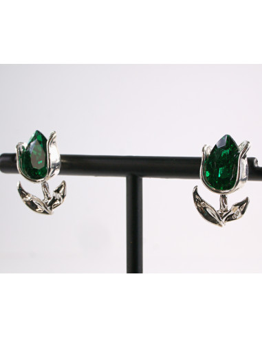 Kolczyki TULIPANY ZIELONE  KWIATKI  AKCESORIA...