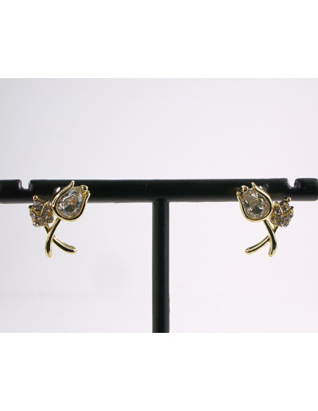 Kolczyki ZŁOTE TULIPANY LOLITA AKCESORIA srebrny sztyft 925