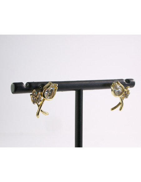 Kolczyki ZŁOTE TULIPANY LOLITA AKCESORIA srebrny sztyft 925