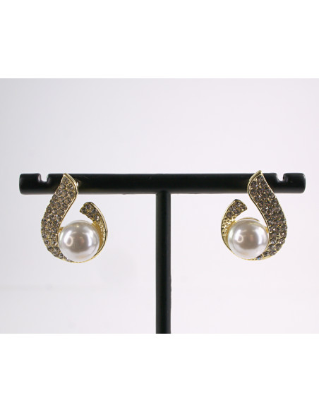 Kolczyki ZAWIJA Z PERŁĄ PEREŁKI  LOLITA AKCESORIA srebrny sztyft 925