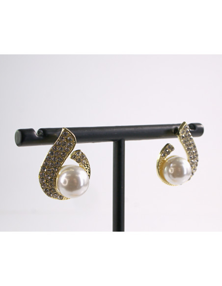 Kolczyki ZAWIJA Z PERŁĄ PEREŁKI  LOLITA AKCESORIA srebrny sztyft 925