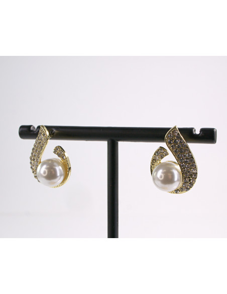 Kolczyki ZAWIJA Z PERŁĄ PEREŁKI  LOLITA AKCESORIA srebrny sztyft 925