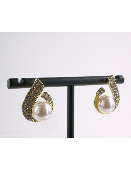 Kolczyki ZAWIJA Z PERŁĄ PEREŁKI  LOLITA AKCESORIA srebrny sztyft 925