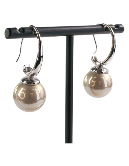 Kolczyki ZJAWSKOWE PERŁY PERŁA KULA LOLITA AKCESORIA srebrny sztyft 925