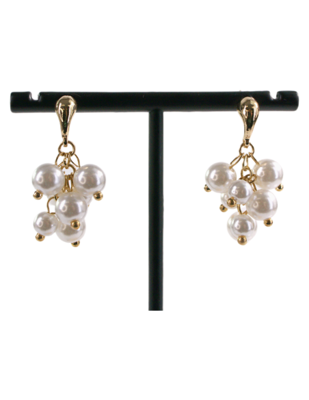 Kolczyki WINOGRONOWE  PERŁY PERŁA PEREŁKILOLITA AKCESORIA srebrny sztyft 925