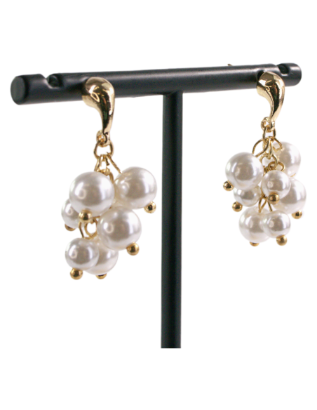 Kolczyki WINOGRONOWE  PERŁY PERŁA PEREŁKILOLITA AKCESORIA srebrny sztyft 925