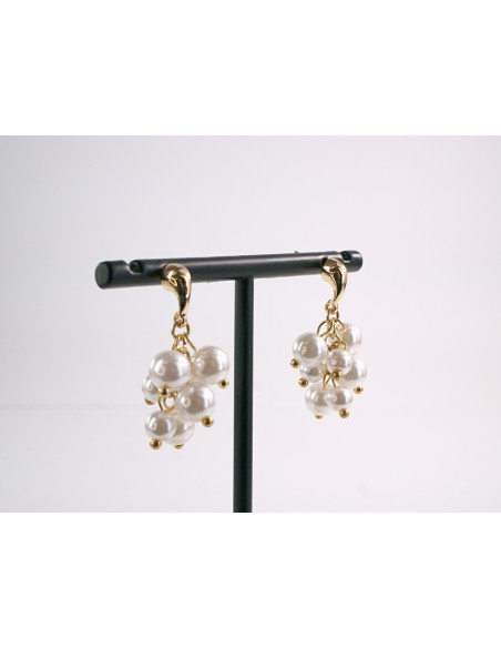 Kolczyki WINOGRONOWE  PERŁY PERŁA PEREŁKILOLITA AKCESORIA srebrny sztyft 925