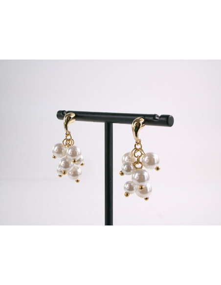 Kolczyki WINOGRONOWE  PERŁY PERŁA PEREŁKILOLITA AKCESORIA srebrny sztyft 925