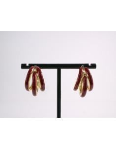 Kolczyki BORDOWE POTRÓJNE KOŁA  LOLITA AKCESORIA srebrny...