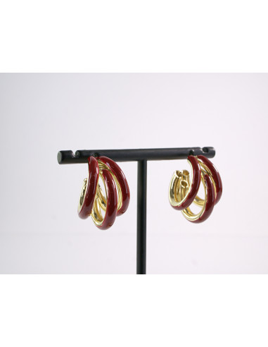 Kolczyki BORDOWE POTRÓJNE KOŁA  LOLITA...