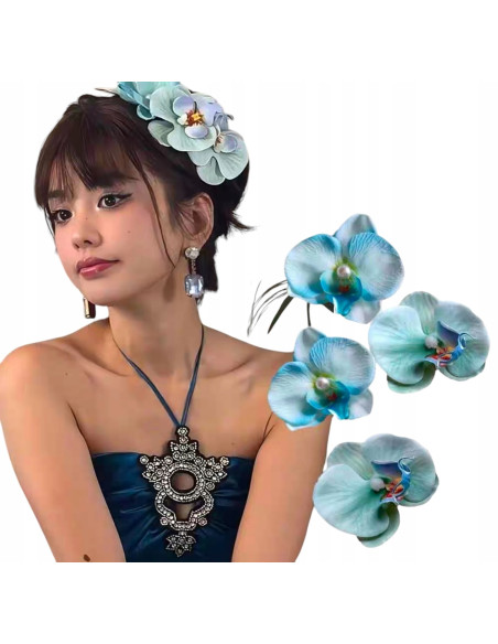 Spinka do włosów ORCHIDEA JASNY TURKUS AKCESORIA LOLITA