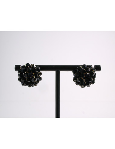 Kolczyki PLECIONE  KORALIKI CZARNY LOLITA...