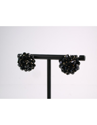 Kolczyki PLECIONE  KORALIKI CZARNY LOLITA...