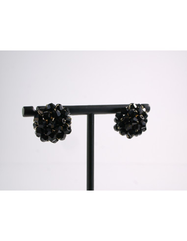 Kolczyki PLECIONE  KORALIKI CZARNY LOLITA...