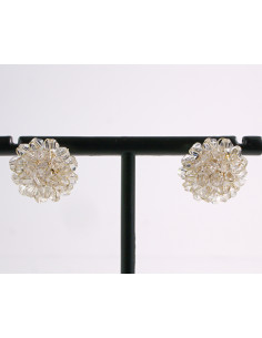 Kolczyki BEZBARWNE PLECIONE  KORALIKI LOLITA AKCESORIA...