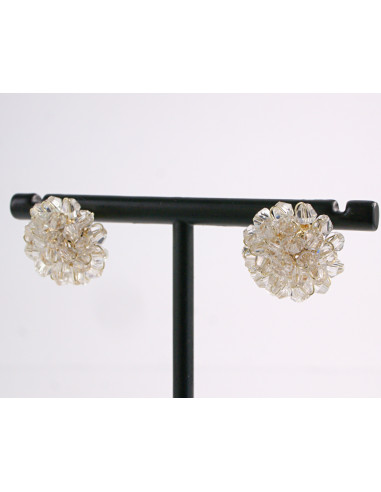 Kolczyki BEZBARWNE PLECIONE  KORALIKI LOLITA...