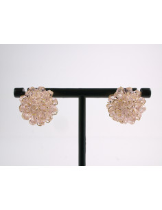 Kolczyki RÓŻOWE PLECIONE  KORALIKI LOLITA AKCESORIA...