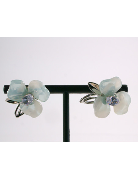 Kolczyki NIEBIESKIE KWIATKI LOLITA AKCESORIA srebrny sztyft 925