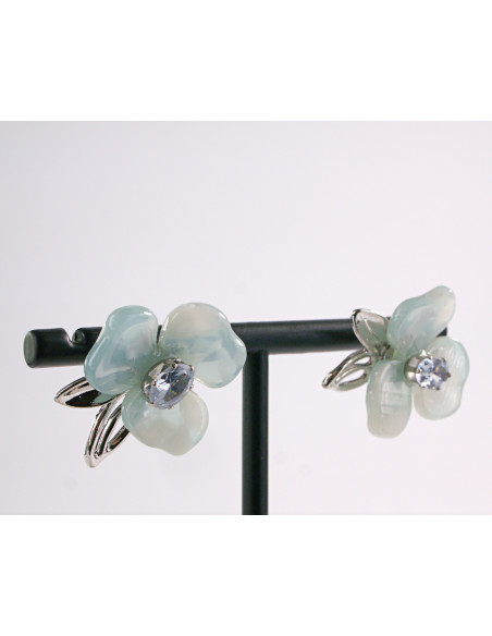Kolczyki NIEBIESKIE KWIATKI LOLITA AKCESORIA srebrny sztyft 925