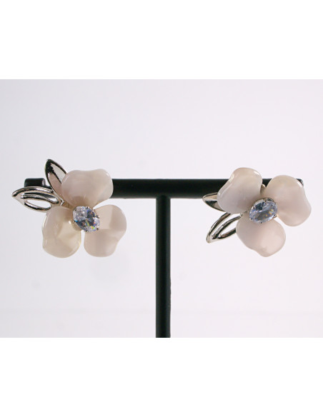 Kolczyki BLADY RÓŻOWY  KWIATKI LOLITA AKCESORIA srebrny sztyft 925
