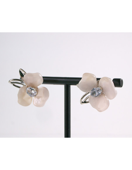 Kolczyki BLADY RÓŻOWY  KWIATKI LOLITA AKCESORIA srebrny sztyft 925