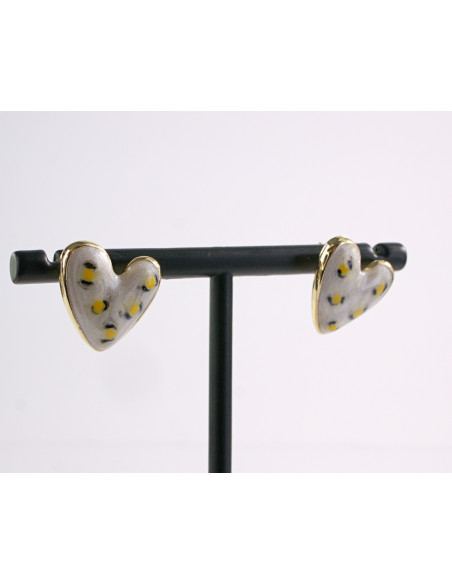 Kolczyki SERDUSZKA SERCA W CENTKI  LOLITA AKCESORIA srebrny sztyft 925