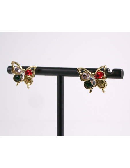 Kolczyki KOLOROWE MOTYLE MOTYLKI  LOLITA AKCESORIA srebrny sztyft 925