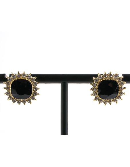 Kolczyki WIECZOROWE CZARNY  LOLITA AKCESORIA srebrny sztyft 925