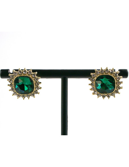 Kolczyki WIECZOROWE ZIELONY  LOLITA AKCESORIA srebrny sztyft 925