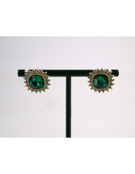 Kolczyki WIECZOROWE ZIELONY  LOLITA AKCESORIA srebrny sztyft 925