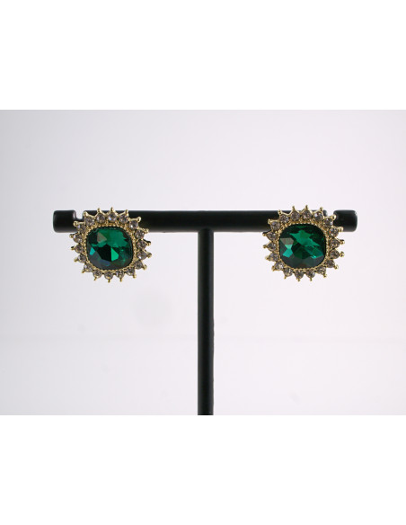 Kolczyki WIECZOROWE ZIELONY  LOLITA AKCESORIA srebrny sztyft 925