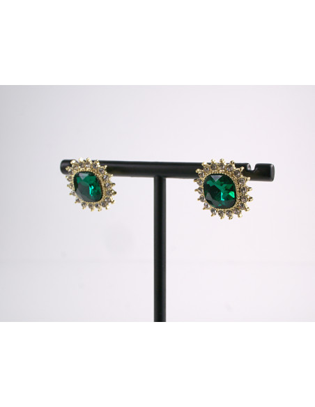 Kolczyki WIECZOROWE ZIELONY  LOLITA AKCESORIA srebrny sztyft 925