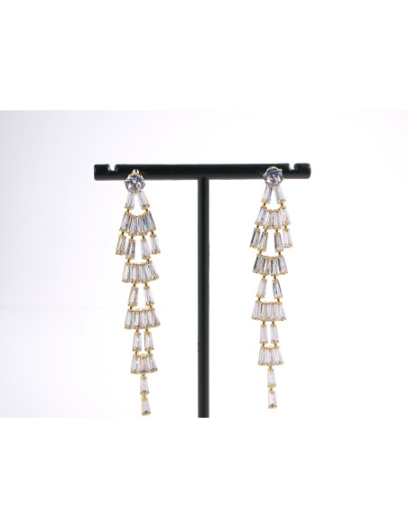 Kolczyki z CYRKONIAMI  WIECZOROWE LOLITA AKCESORIA srebrny sztyft 925