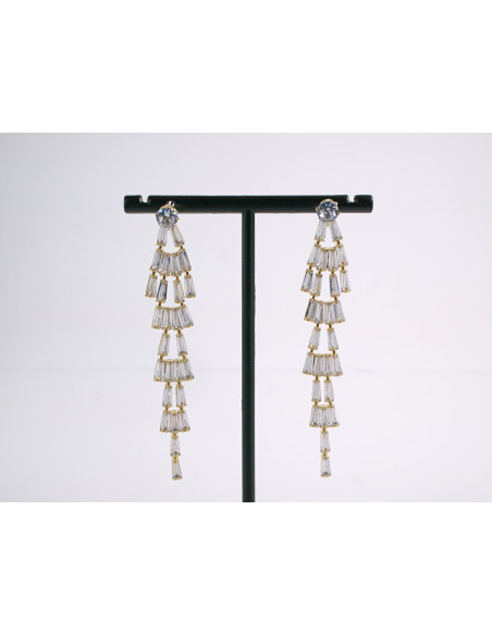 Kolczyki z CYRKONIAMI  WIECZOROWE LOLITA AKCESORIA srebrny sztyft 925