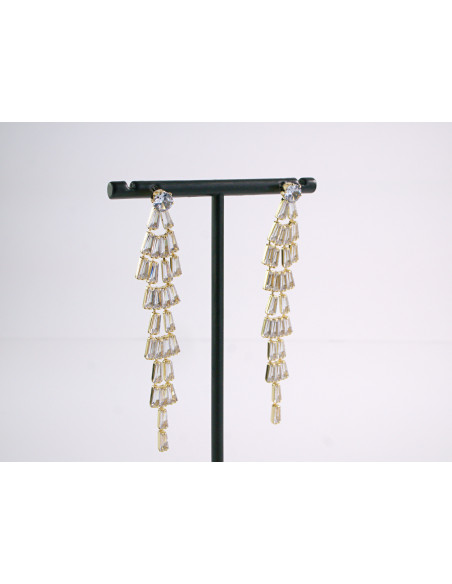 Kolczyki z CYRKONIAMI  WIECZOROWE LOLITA AKCESORIA srebrny sztyft 925