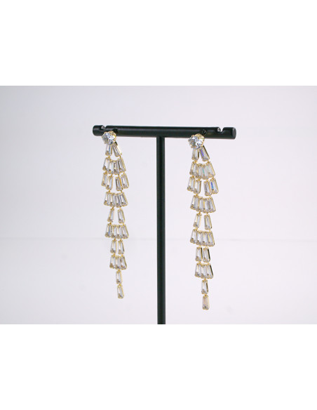 Kolczyki z CYRKONIAMI  WIECZOROWE LOLITA AKCESORIA srebrny sztyft 925