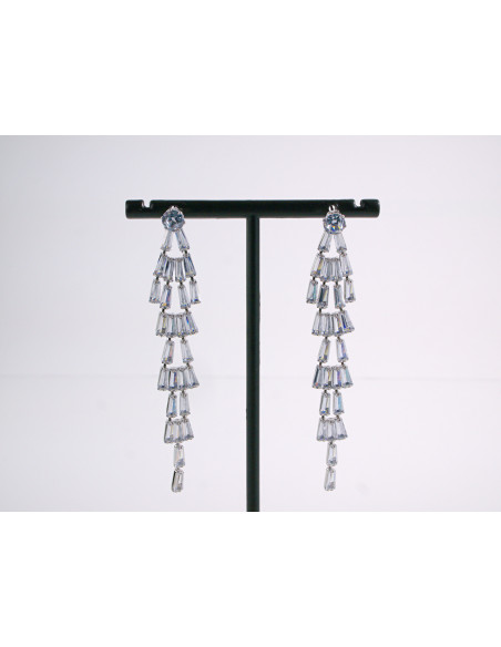 Kolczyki z CYRKONIAMI  WIECZOROWE LOLITA AKCESORIA srebrny sztyft 925