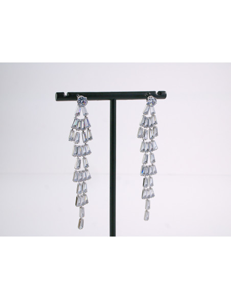 Kolczyki z CYRKONIAMI  WIECZOROWE LOLITA AKCESORIA srebrny sztyft 925