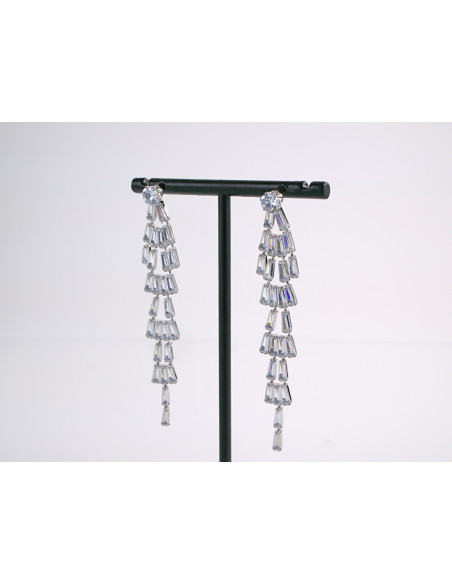 Kolczyki z CYRKONIAMI  WIECZOROWE LOLITA AKCESORIA srebrny sztyft 925