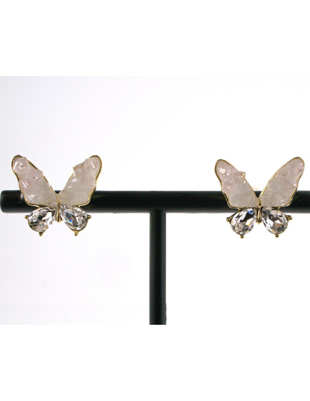 Kolczyki RÓŻOWE  MOTYLE MOTYLKI  LOLITA AKCESORIA srebrny sztyft 925