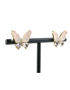 Kolczyki RÓŻOWE  MOTYLE MOTYLKI  LOLITA AKCESORIA srebrny... 2