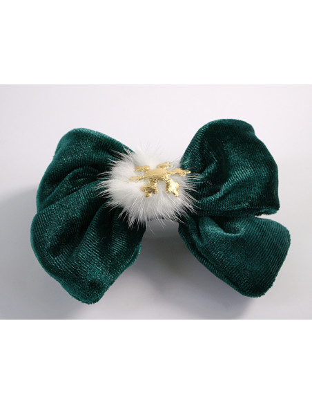 KOKARDKA KOKARDA ZIELONY AKSAMITNA  BOŻE NARODZENIE  Lolita Akcesoria