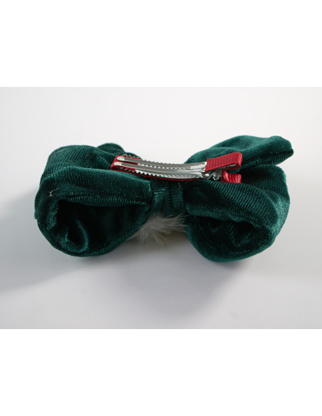 KOKARDKA KOKARDA ZIELONY AKSAMITNA  BOŻE NARODZENIE  Lolita Akcesoria