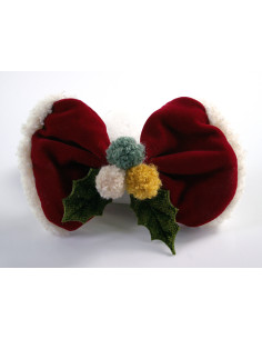 KOKARDKA KOKARDA CZERWONA AKSAMITNA  BOŻE NARODZENIE...