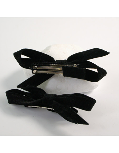 SPINKI BOŻE NARODZENIE CZERWONE AKSAMITNE KOKARDKI Lolita Akcesoria 2 SZT.