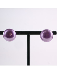 Kolczyki FIOLETOWE Duże Perły  Lolita Akcesoria srebrny...