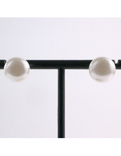 Kolczyki ECRU  Duże Perły MAXI Lolita Akcesoria srebrny...