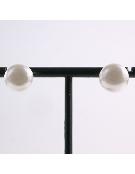 Kolczyki ECRU  Duże Perły MAXI Lolita Akcesoria srebrny sztyft 925 1,4 CM